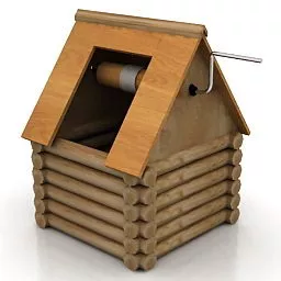 Small Wooden Well 3d model