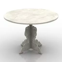 Classic Round Marble Table 3d model