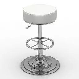 White Pad Bar Chair 3d model White Pad Bar Chair 3d model