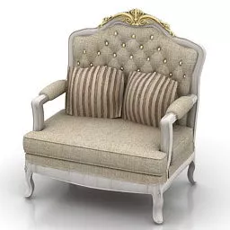 Classic Vintage Victorian Sofa Chair 3d model