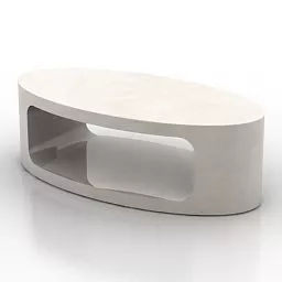 Marble Oval Table 3d model
