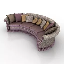Curved Multiple Seats Sofa Rico 3d model