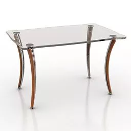 Glass Table Curved Legs 3d model