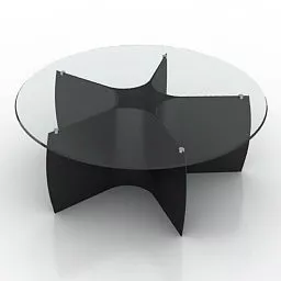 Modern Round Glass Table Benz 3d model