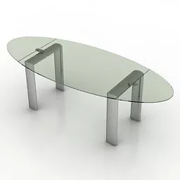 Oval Glass Table 3d model