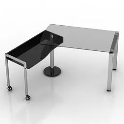Extendable Work Glass Table 3d model