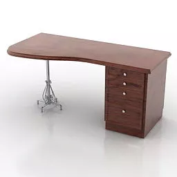 Home Work Desk With Cabinet 3d model