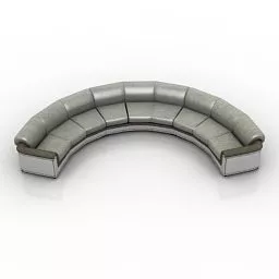 Wide Curved Sofa 3d model