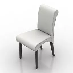 White Fabric Dinning Chair 3d model