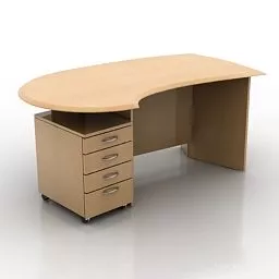 Office Wooden Work Table 3d model