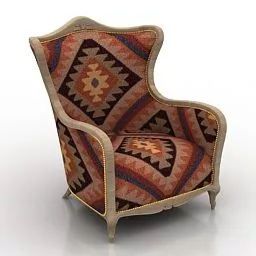 Armchair Kilim Wing Back 3d model