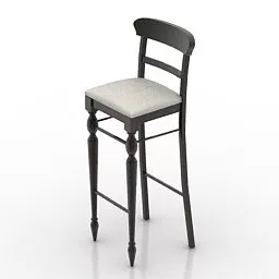 Classic Wood Bar Chair 3d model