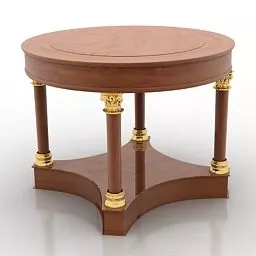 Antique Style Wooden Round Table 3d model Antique Style Wooden Round Table 3d model
