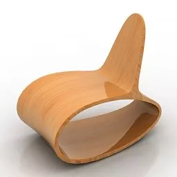 Modern Curved Chair Yates Design 3d model