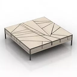 Square Low Coffee Table 3d model