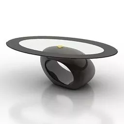 Oval Glass Table V2 3d model