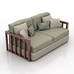 Wood Frames Sofa Seats 3d model