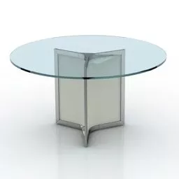 Round Glass Table Gallotti 3d model