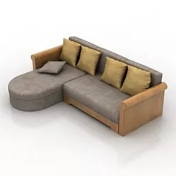 Sectional Sofa Modern Style 3d model
