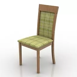 Green Fabric Restaurant Chair 3d model