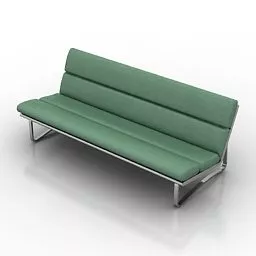 Green Fabric Sofa Bench 3d model