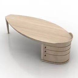 Oval Table With Cabinet Combine 3d model Oval Table With Cabinet Combine 3d model