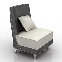 Highback Fabric Armchair Furniture 3d model