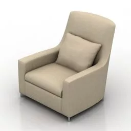 Beige Highback Armchair Furniture 3d model