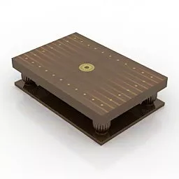 Wooden Home Coffee Table V1 3d model