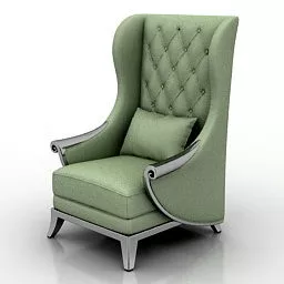 High Back Armchair V3 3d model