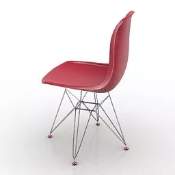 Plastic Chair Metal Legs 3d model