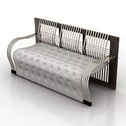 Airport Metal Bench Sofa 3d model