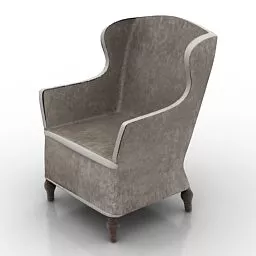 Vintage Wing Back Armchair 3d model