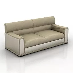 Beige Green Fabric Sofa 3d model