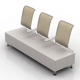 Sofa Bench With Separate Back 3d model