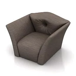 Grey Fabric Cube Armchair 3d model