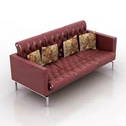 Chesterfield Sofa Metal Legs 3d model