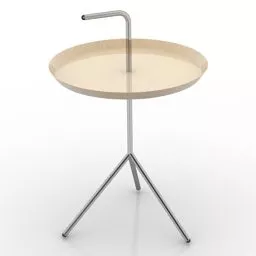 Round Wood Table Bentzen Design 3d model