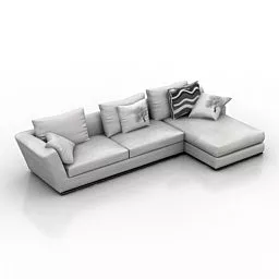 Living Room Sofa Sectional Style 3d model