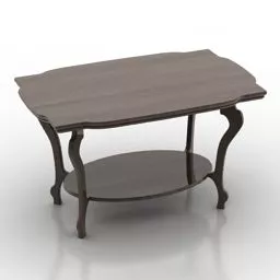 European Vintage Style Wood Table 3d model