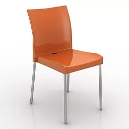 Orange Plastic Office Chair 3d model