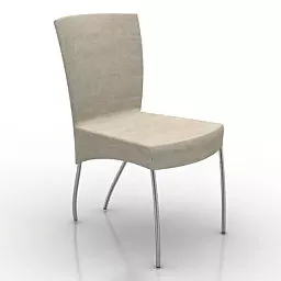 Restaurant Simple Fabric Chair 3d model
