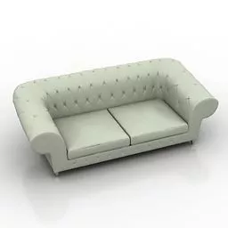 Green Chesterfield Sofa 2 Seats 3d model