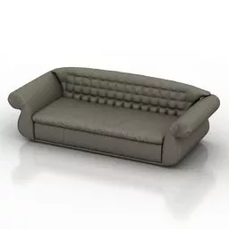 Grey Modern Fabric Sofa 3d model