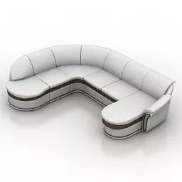 Living Room Wide Sofa Design 3d model