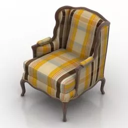Vintage Wingback Armchair 3d model