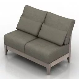 Sofa Bench 2 Seats 3d model