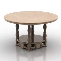 Classic Wood Oval Table 3d model