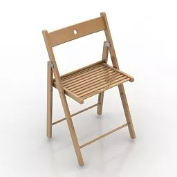 Wooden Folding Chair 3d model