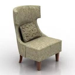 Bull Shape High Back Armchair 3d model Bull Shape High Back Armchair 3d model